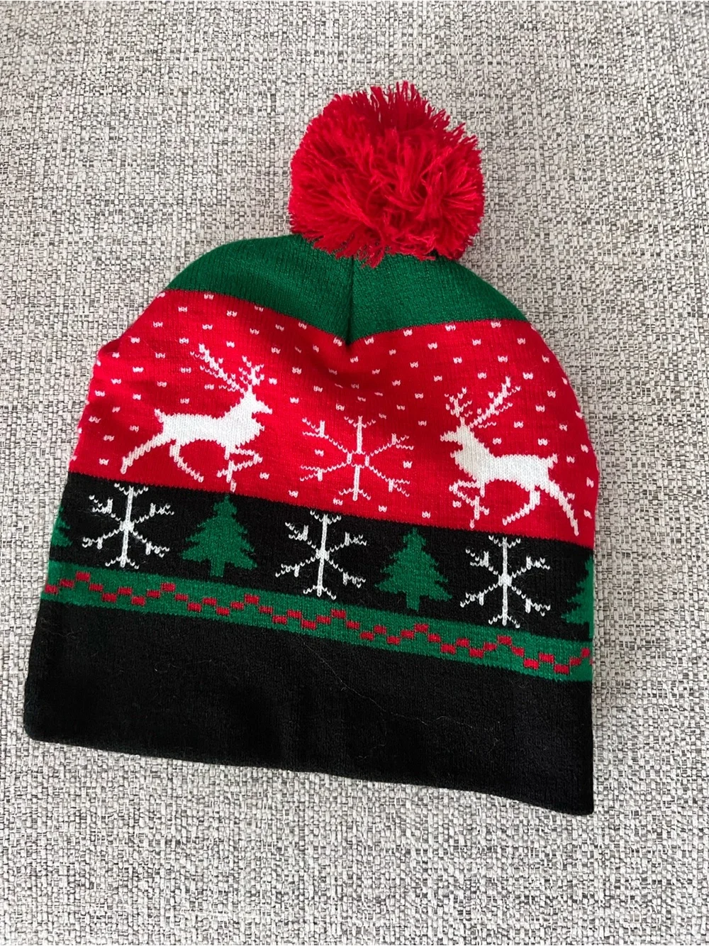 Christmas LED Wool Hat One Size Fits 10 Years To Adult Cap Light